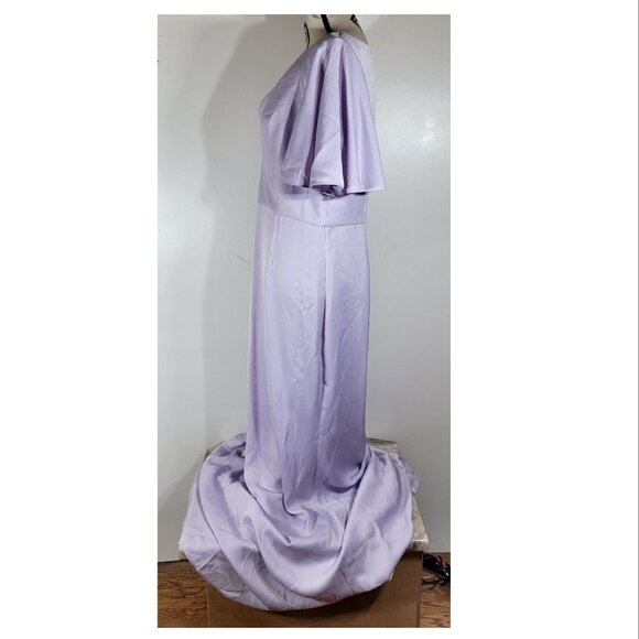 Vince Camuto Asymmetrical Formal Gown, Lilac, Womens Size 12 - Picture 3 of 7
